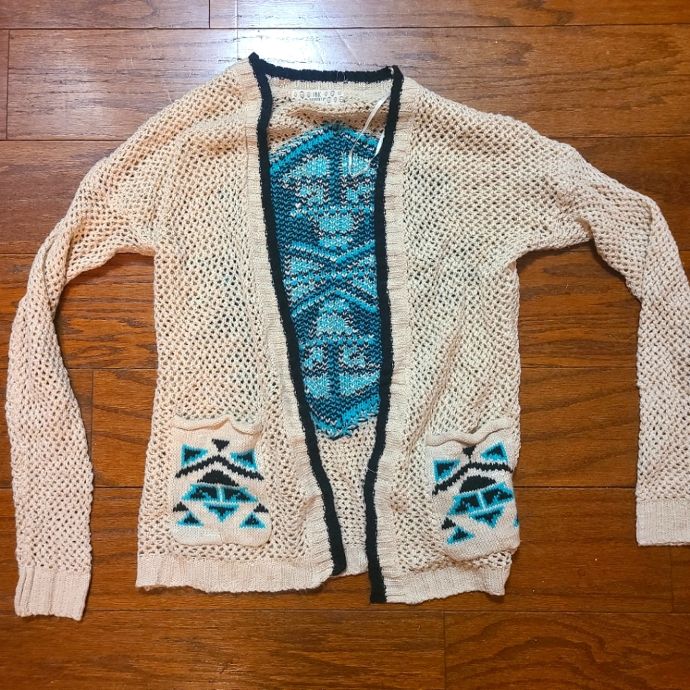 Girl's Pink Republic Geometric Knit Sweater